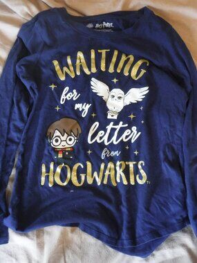 Wizarding World Harry Potter Girls Size XL Long Sleeve Shirt Blue